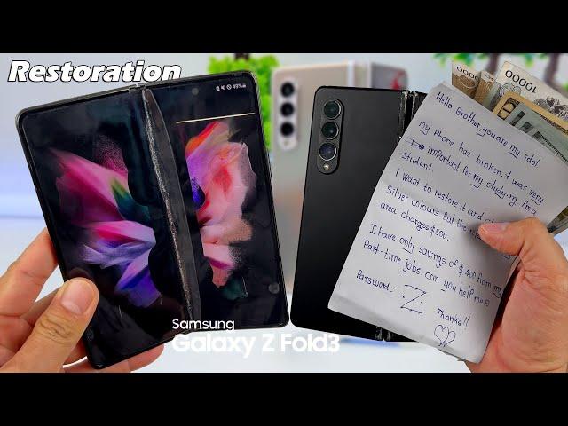 Restoration Cracked Samsung Galaxy Z Fold 3 Phone for a Student