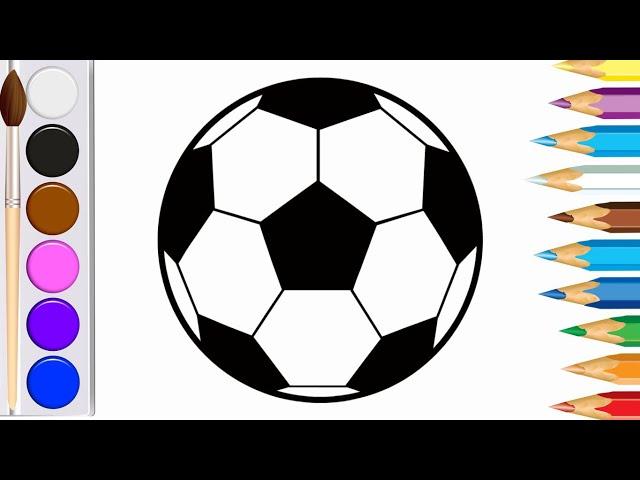 How to draw Soccer ball for Children | Как нарисовать футбольный мяч для детей