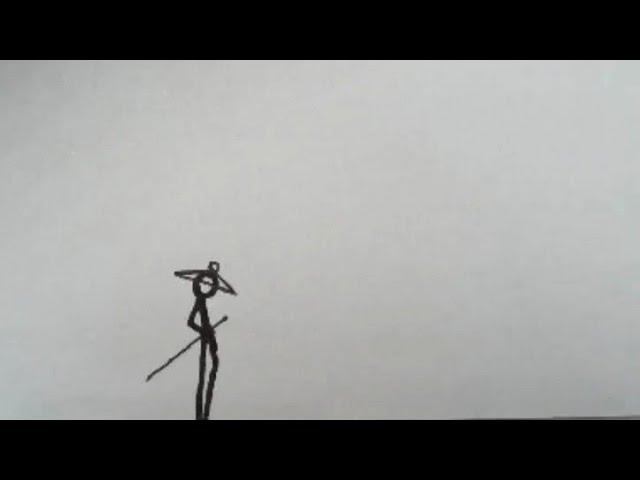 Samurai stickman fight flipbook stopmotion animation