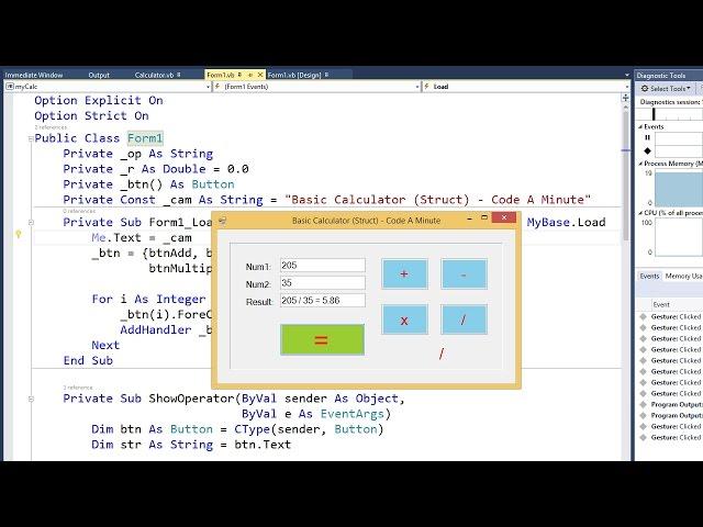 VB.Net - How to Create a Simple Calculator using Structure