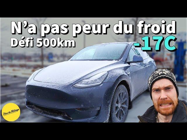 Autonomie du Tesla Model Y par temps froid | Défi 500km au Canada -17C