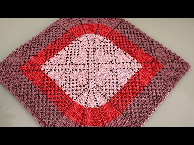 Oval hearts crochet rug complete step by step lesson