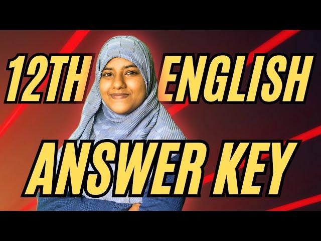 12TH ENGLISH| PUBLIC EXAM 2025| ONE WORDS| ANSWER KEY|WELEARN TAMIL