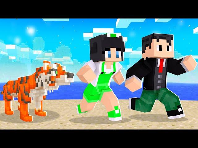 TIGRE MALVADO NA PRAIA DO MINECRAFT