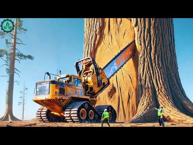 Extreme Dangerous Fastest Big Chainsaw Cutting Tree Machines | Monster Stump Removal Excavator #5