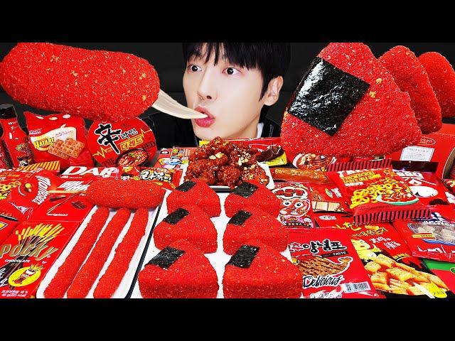 ASMR MUKBANG | GALAXY HONEY JELLY CANDY RECIPE Desserts (RED Food, Noodles Jelly, Ice cream)