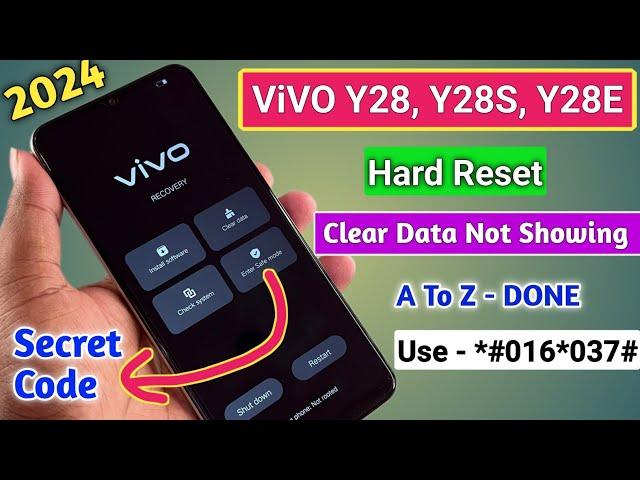 ViVO Y28, Y28s, Y28e Hard Reset Not Working & Pattern Lock Remove Without Pc 2024 - No Clear Data