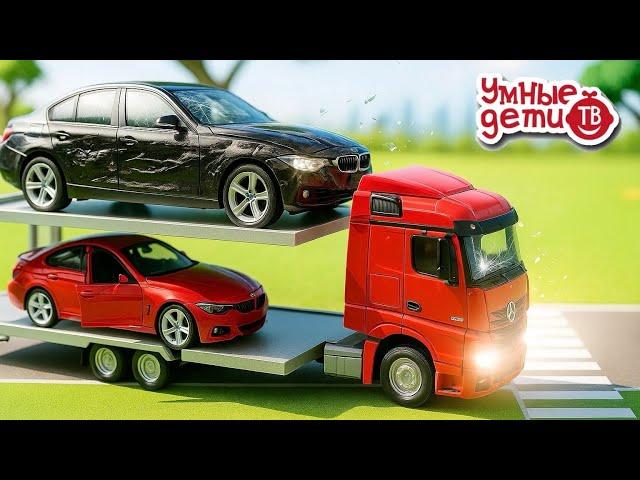 Video for kids about cars | Road accident | Fire truck and police car