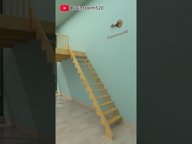 Compact folding staircase for small spaces#home #design