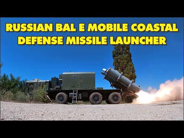 Russian Bal E mobile coastal defense missile launcher with Kh 35 anti ship cruise missiles