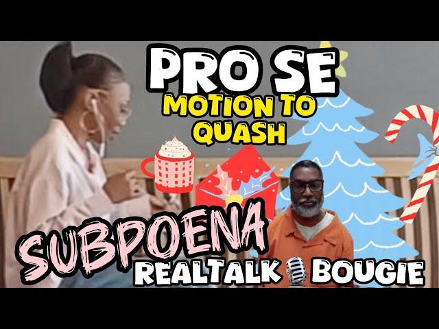 EARNEST WILLIAMS "FRIEND" SONYA'S SUBPEONA | PRO SE PONYTAIL RECEIPTS PLEASE