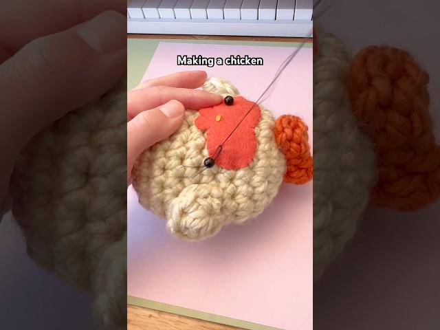 Making a jumbo version of the chicken from Mini Crochet Creatures #amigurumi #crochet #chickens