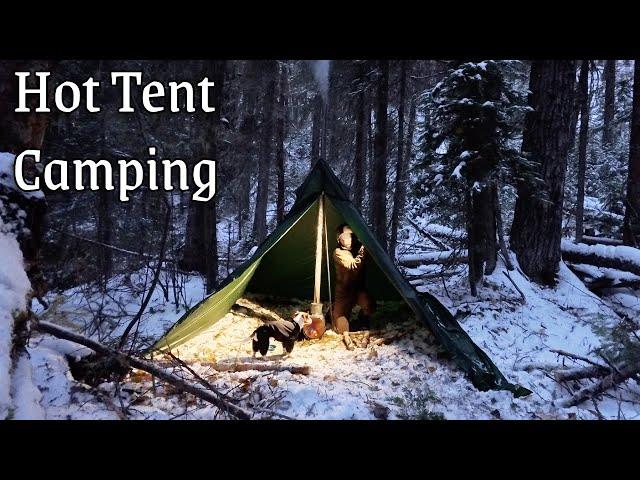 -5 Celsius Hot Tent camping (first experience) (had to bail)