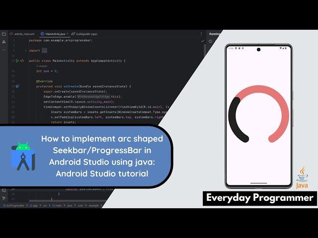 How to implement arc shaped Seekbar/ProgressBar in Android using java | Android Studio tutorial