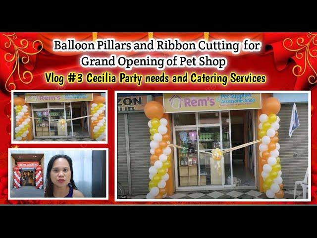 Balloons Decoration and Ribbon Cutting for Grand Opening of Pet shop Store