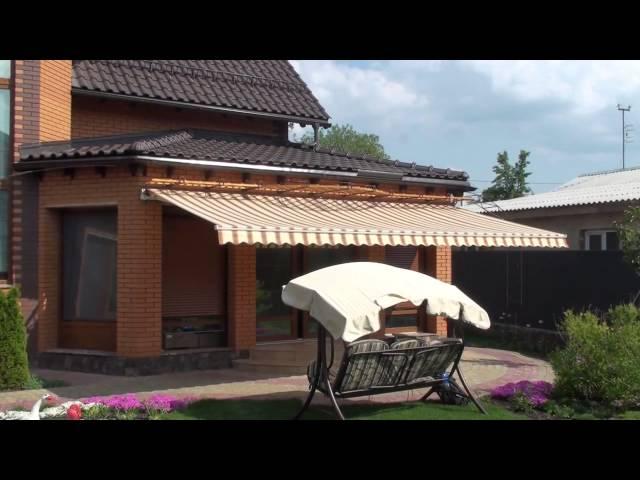  Выдвижные горизонтальные маркизы для террасы на автоматическом управлении (г. Винница, Украина)