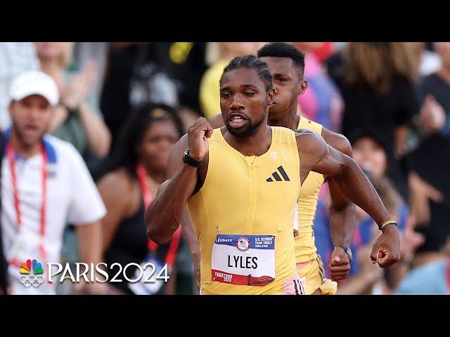 Noah Lyles SHATTERS Trials record, secures Paris Olympic double in 200m final | NBC Sports