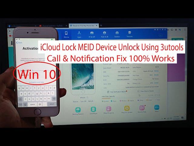 [Dec 21] Windows iCloud Lock MEID Device Unlock Using 3utools !! Call & Notification Fix 100% Works