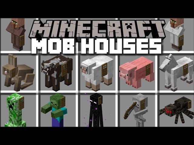 Minecraft MOB HOUSE MOD / SPAWN YOUR OWN MOB HOUSES AND LIVE INSIDE THEM!! Minecraft