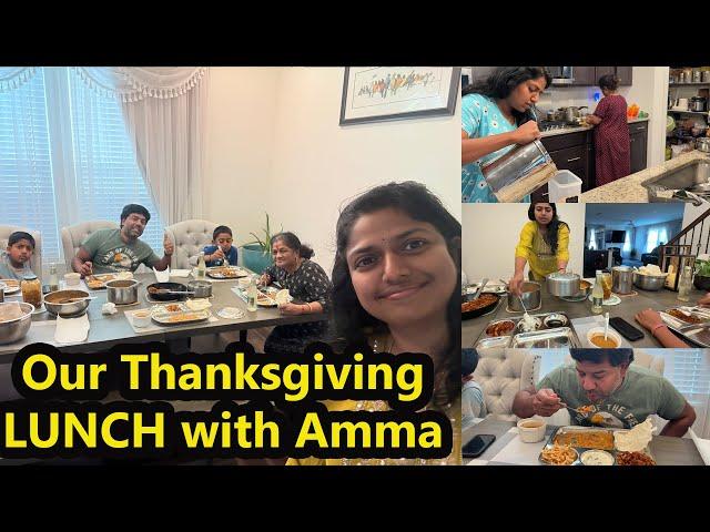 காலை முதல் மாலை வரை with Amma~ Our Thanksgiving Preparation & Family lunch time ~Family TravelerVLOG