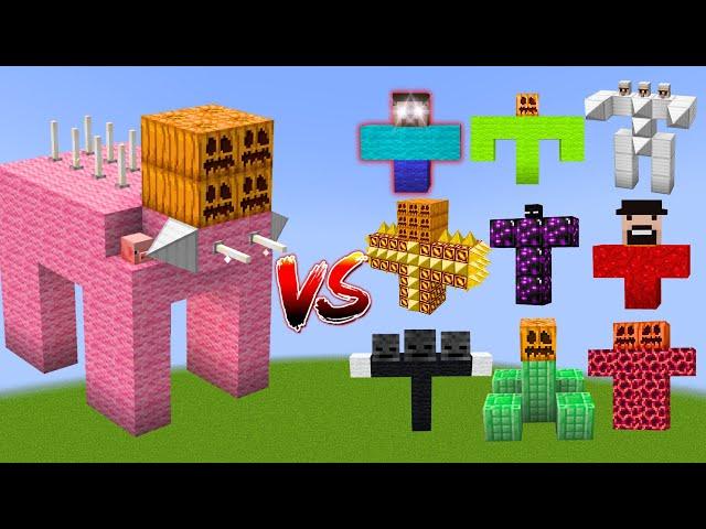 PIGZILLA vs All Minecraft Bosses - Minecraft Mob Battle