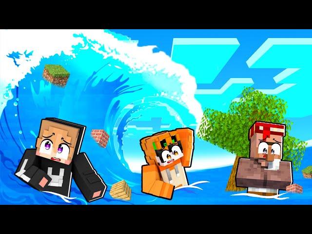 KITA BERTAHAN DARI BENCANA TSUNAMI YANG SANGAT BESAR DI MINECRAFT!!