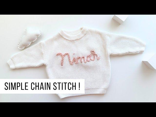 Personalized Baby Sweater - Easy Chain Stitch!