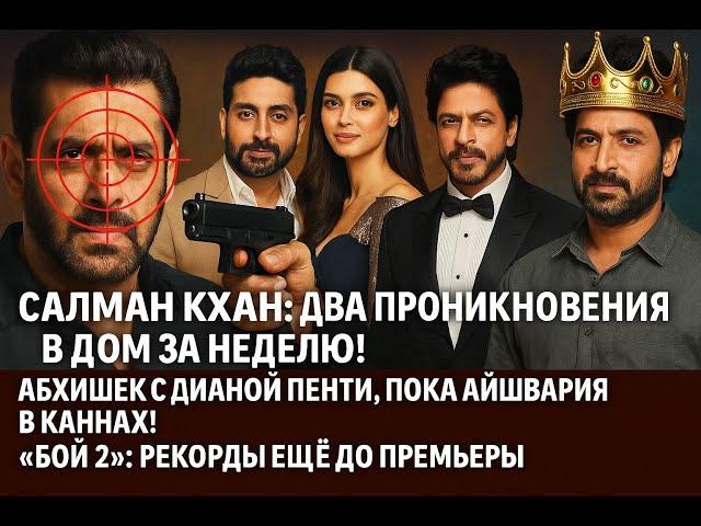 Салман:2 проникновения в дом за неделю!Абхишек с Дианой Пенти! Шахрукх: каст фильма «Король»!«Бой 2»