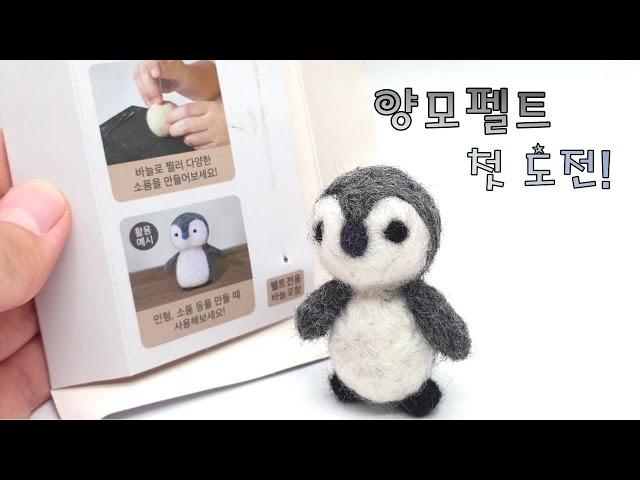 양모펠트 첫 도전! (feat. 다이소 펭귄 양모펠트)