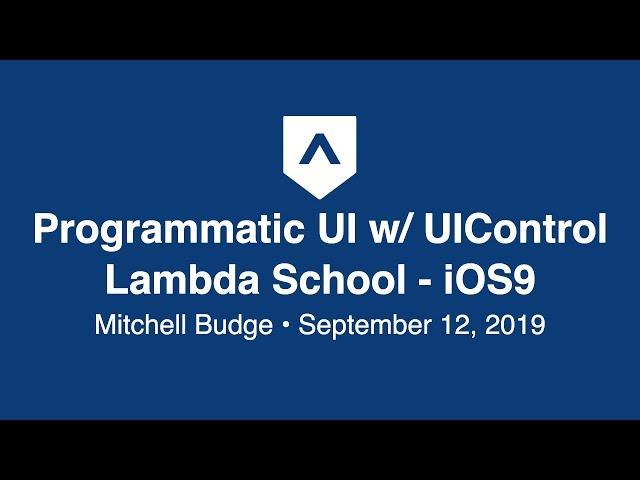 Programmatic UI and Constraints using UIControl