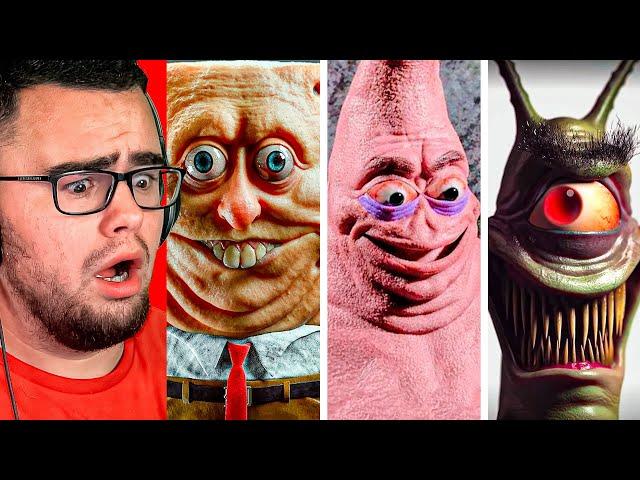 Reacting to the MOST CURSED SPONGEBOB Tik Tok Videos!