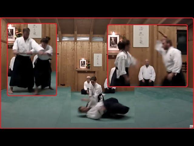 Nidan (2. Dan) Aikikai Black Belt Test - Examiner Toshiro Suga Shihan and Pierre Congard