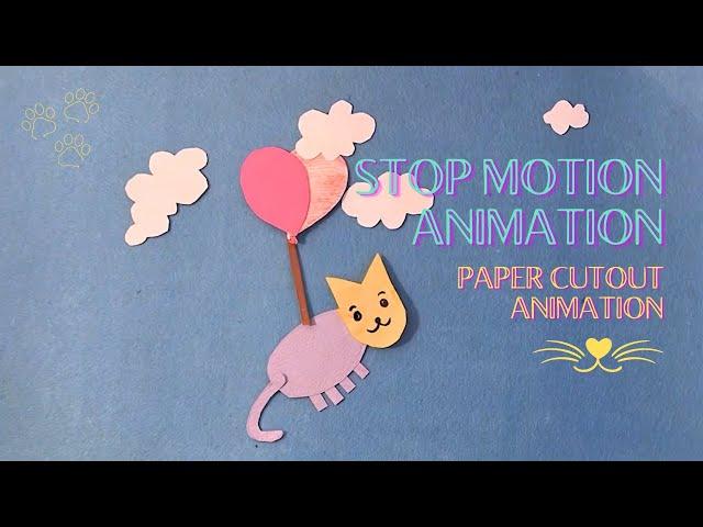 Stop Motion Video | Paper Cutout Animation | 20 seconds Animation | 2d Animation | A Cat Story