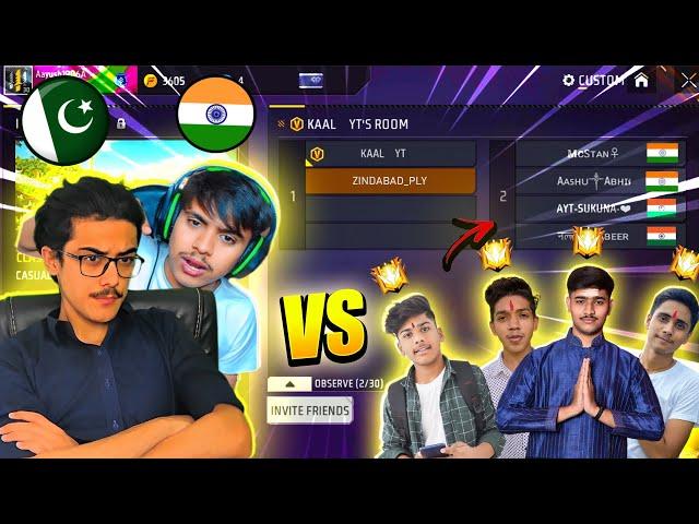 KAAL YT & ZINDABAD PLAYS vs 4 INDIAN Grandmaster Players  | DUO vs SQUAD In Indian Server 