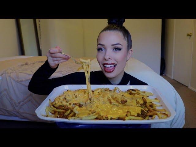 Chili cheese fries mukbang + story time