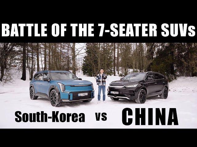 Kia EV9 AWD VS BYD Tang Flagship | RANGE TEST @120KPH (75MPH) + NOISE TEST