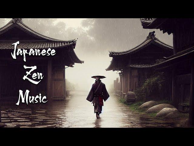 Japanese Zen Music with Rain Sound - Japanese Flute Music For Soothing, Healing, Meditation