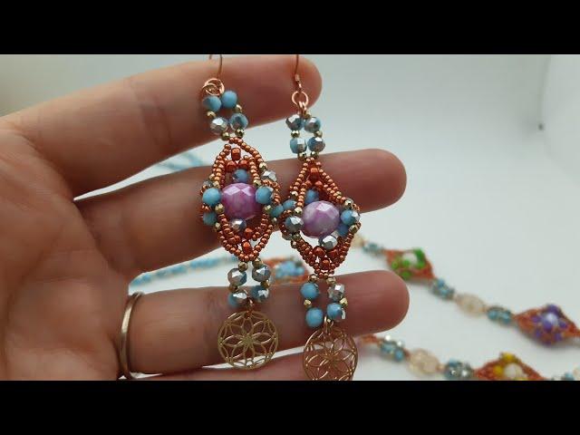 Diy video tutorial,,MONDI,, con la #Beebeecraft #necklace #earrings #orecchini 