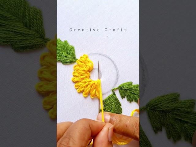 Amazing hand embroidery flower step #shorts #ytshorts #trending #embroidery #stitch