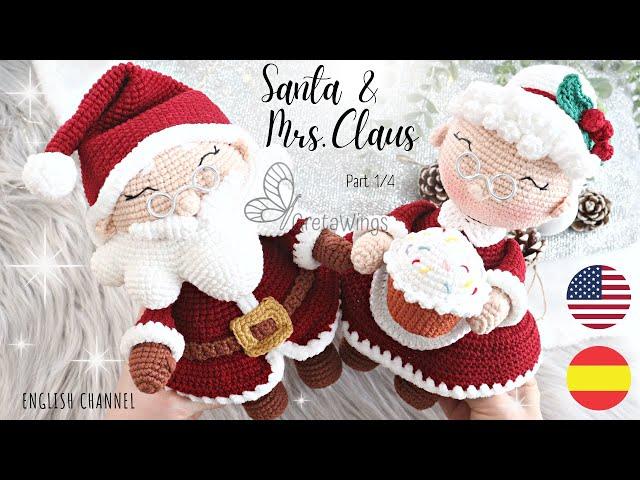 Santa and Mrs. Claus o Noela AMIGURUMI Part 1/4 step by step Sub / GretaWings