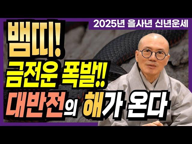 [2025년 을사년 뱀띠!] 금전운 폭발!! 대변화의 시기가 옵니다 [운곡스님의 점찰이야기]