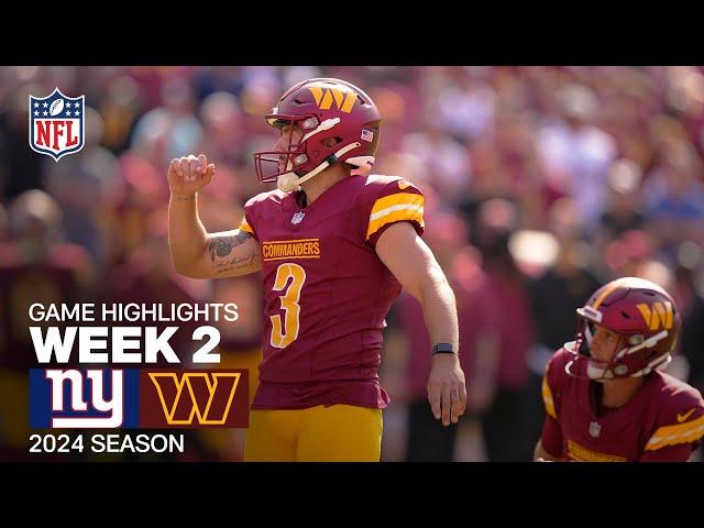 New York Giants vs. Washington Commanders | 2024 Week 2 Game Highlights