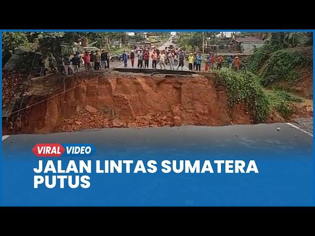 Jalan Lintas Sumatera Jambi-Padang Putus 10 Meter, Lalu Lintas Lumpuh