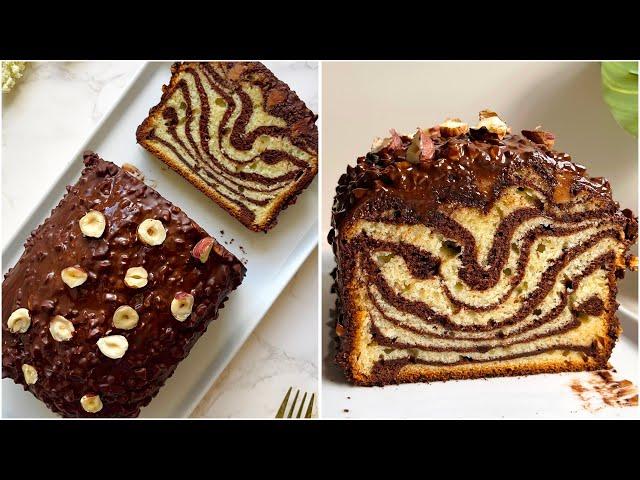 Zebra pound cake كيك الزيبرا بالشوكولاته