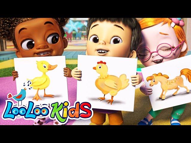 Learn Animals Names and Sounds with Johny Johny - S3EP14 Kindergarten Fun  | LooLoo Kids