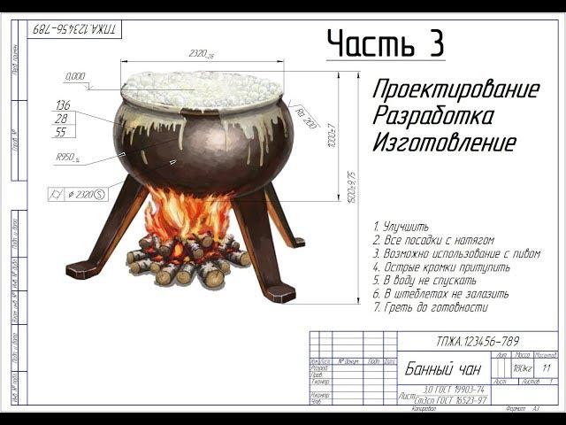 Банный чан своими руками (Часть 3) Проектирование, Разработка, Изготовление, Чертежи