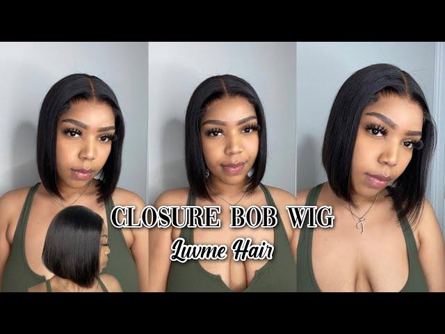 UNDETECTABLE LACE GLUELESS 4X4 CLOSURE BOB WIG | PRE BLEACHED KNOTS | Luvme Hair 