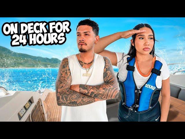 LIVING ON A YACHT FOR 24 HOURS *FUN AF*