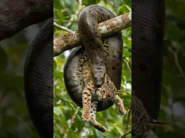 Anaconda Snags Feral Cat! Wild Animal Park! Brazil  Discovery Channel! #Snake #Danger #Attack bite