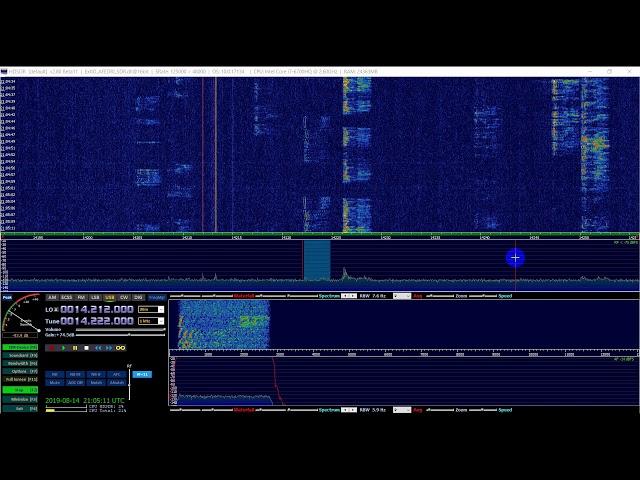 2E0HTG (YT: Oxford Shortwave Log) calling CQ on 20m, 14 August 2019, 2104 UTC